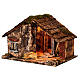 Chata drewniana z lustrem szopka z Neapolu 30x40x30 s3