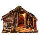 Wooden cabin with mirror, Neapolitan Nativity 30x40x30cm s1
