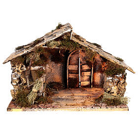 Wooden cabin, Neapolitan Nativity 30x49x29cm
