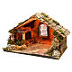 Wooden and straw cabin, Neapolitan Nativity 31x46x29cm s2