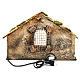 Wooden and straw cabin, Neapolitan Nativity 31x46x29cm s4