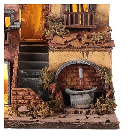 Borgo presepe napoletano stile 700 con fontana 30x30x30