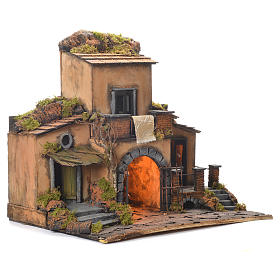 Szopka neapolitańska: Kamienica z bramą szopka neapolitańska styl wiek XVII 48x55x35 Szopka neapolitańska: Kamienica z bramą szopka neapolitańska styl wiek XVII 48x55x35