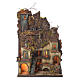 Village crèche Naples style 1700 portail et moulin 65x40x30 cm s1