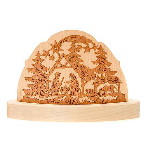 Wood candle-holder with crib 1