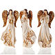 Statues trois Anges avec instruments blanc et doré s1