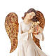 Statues trois Anges avec instruments blanc et doré s5