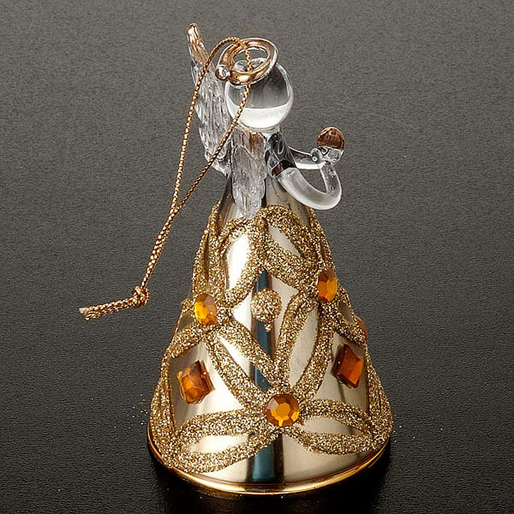 Christmas decoration glass angel glitter and strass | online sales on