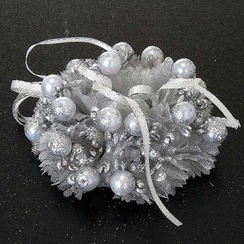 Coroa de vela glíter prateado decoração de Natal 2