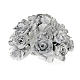 Christmas decoration candle holder ring roses silvery glitter s1
