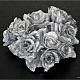 Christmas decoration candle holder ring roses silvery glitter s2