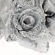Christmas decoration candle holder ring roses silvery glitter s3