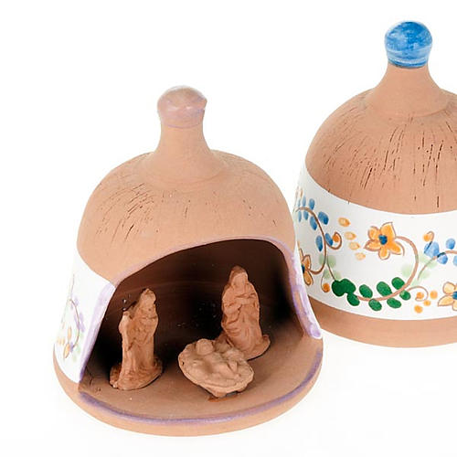 Glocke-Hütte aus Terrakotta mit Geburtsszene 3
