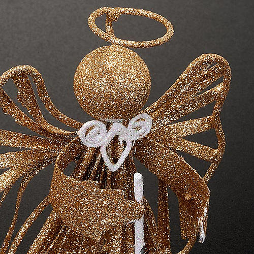 Angeli 4 pezzi glitter dorato decori natalizi 3