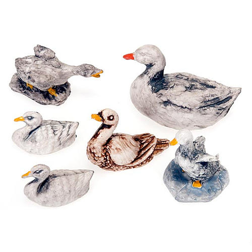 Nativity set accessories, 6-piece geese figurines 1