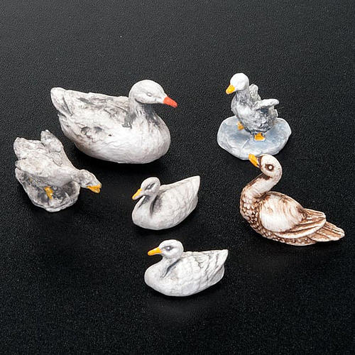 Nativity set accessories, 6-piece geese figurines 2