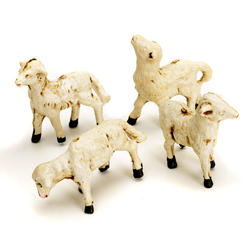 Nativity scene accessories, 4-piece sheep figurines 8cm 1
