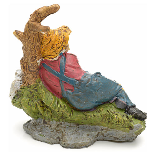 Nativity scene, sleeping shepherd figurine with dog 10cm 2