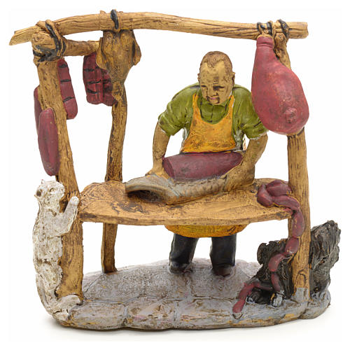 Nativity set accessory Butcher with cat figurine 1