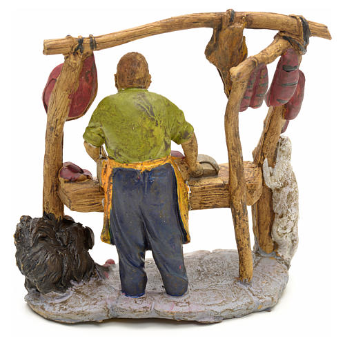 Nativity set accessory Butcher with cat figurine 2