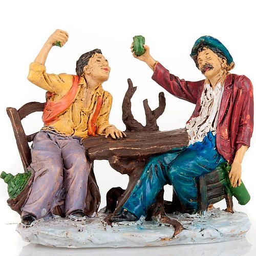 Bebedores a la mesa con vaso levantado 10 cm 3