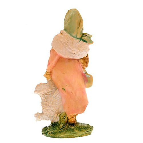 Nativity set accessory, woman with chicken figurine 3
