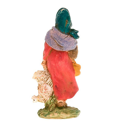 Nativity set accessory, woman with chicken figurine 4