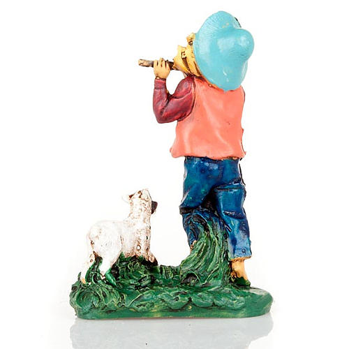 Nativity set accessory, Shepherd with flute and sheep 2