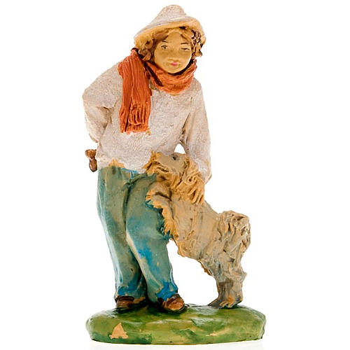 Nativity set accessory, Shepherd with dog figurine 3