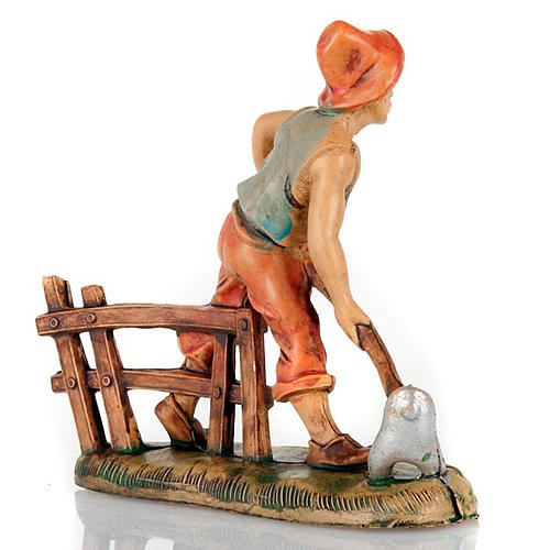 Nativity set accessory, Farmer with hoe figurine 8cm 2