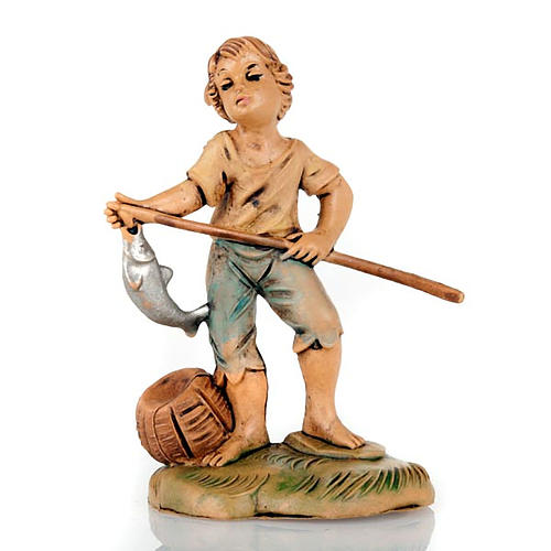 Nativity set accessory, Young fisherman with fish 1