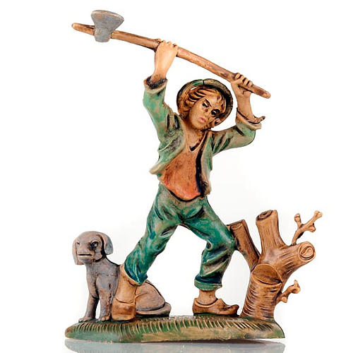 Nativity set accessory, Woodcutter with hatchet and dog 1