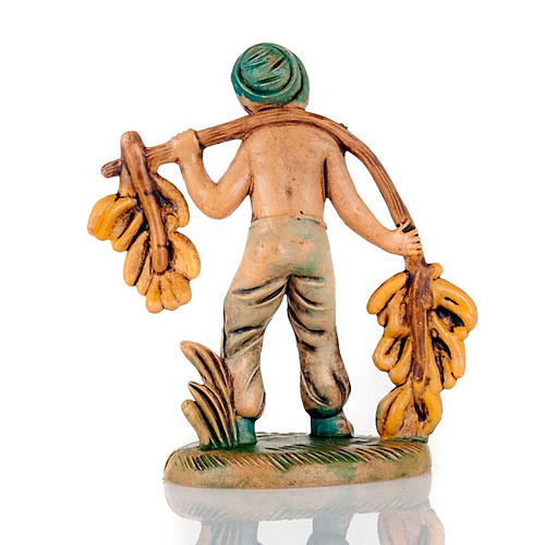 Nativity set accessory, Man carrying bananas figurine 8cm 2