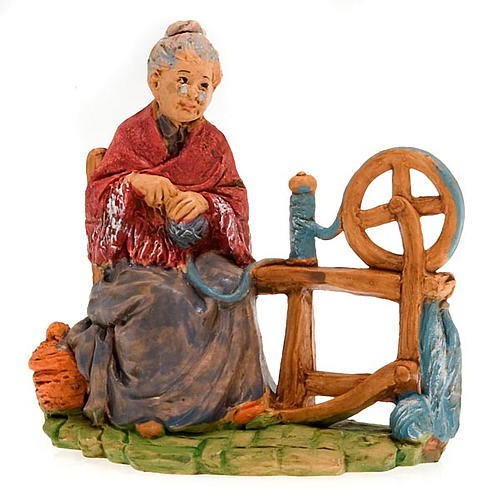 Mujer anciana que hila 13 cm. 3