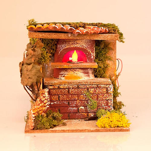 Nativity set accessory, fire-effect battery-operated oven 3