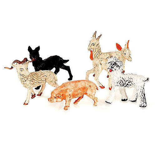 Nativity set accessory, 6-piece set of animals figurines 2