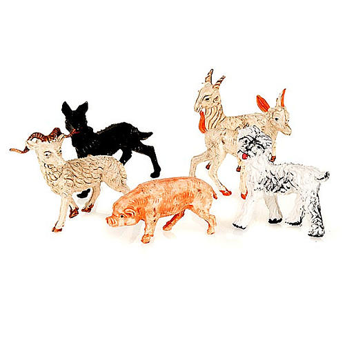 Set 6 animali per presepe 10 cm 2