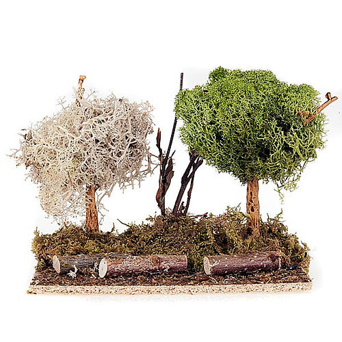 Nativity set accessory: set of trees with moss 2
