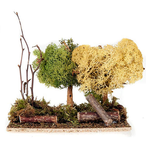 Nativity set accessory: set of trees with moss 3