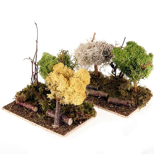 Nativity set accessory: set of trees with moss 1