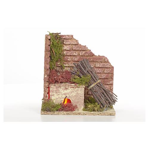 Ofen Krippe aus Holz Batterien 10 x 10 x 6 4