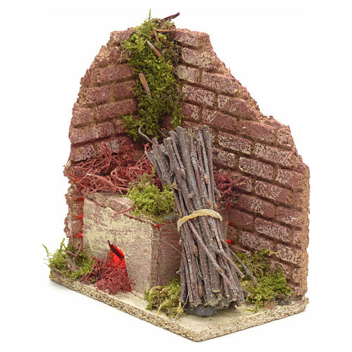 Nativity set accessory: battery-operated wooden oven 2