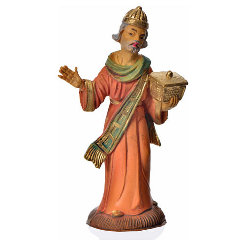 Nativity scene accessory: white wise man figurine 8cm 1