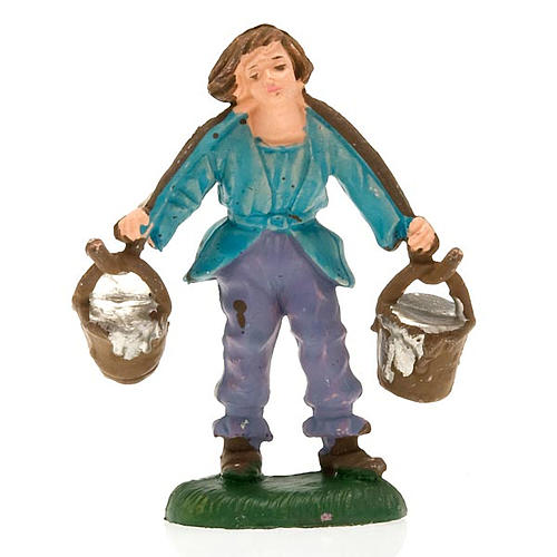 Shepherd with buckets figurine 8 cm 3