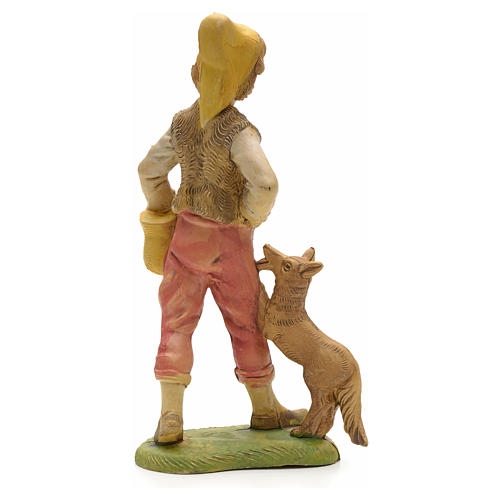 Berger avec chien et panier 18 cm 2