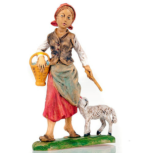Young shepherdess figurine with sheep 1