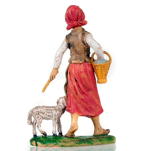 Young shepherdess figurine with sheep 2