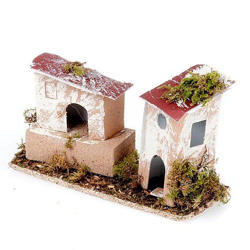 Nativity set accessory, set of two houses 1