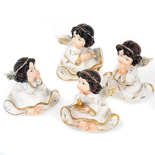 Christmas decoration, set of 4 gold and white angels 1