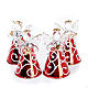 Christmas decoration, set of 4 glass angels with red vest s1